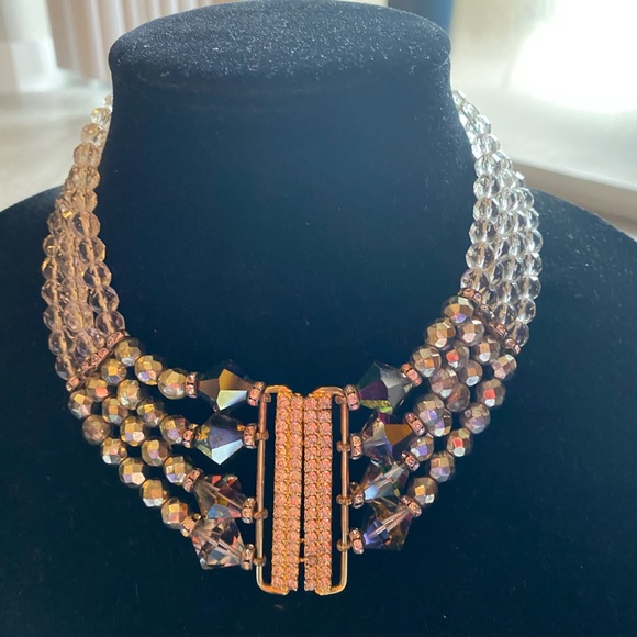 Vintage Choker 17” With Swarovski Crystals 1970’s Stunning In Perfect Condition